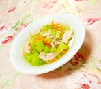 ささみとセロリの葉の中華スープ